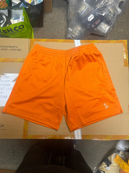 Orange mini owl shorts