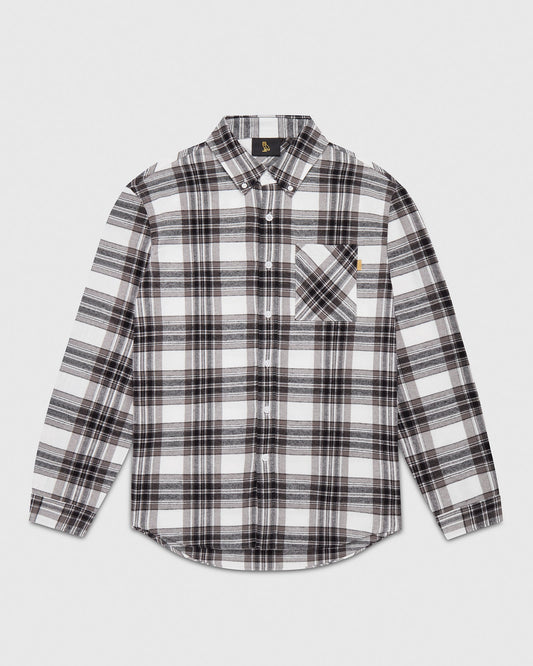 LIGHTWEIGHT PLAID FLANNEL SHIRT White/Black