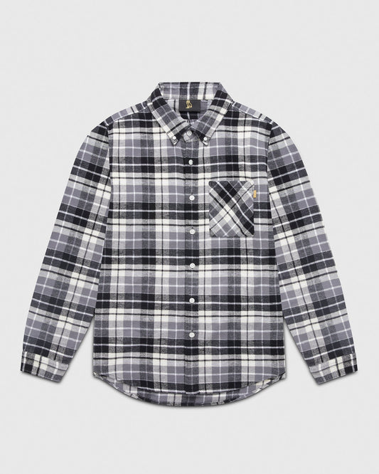 LIGHTWEIGHT PLAID FLANNEL SHIRT Black/White